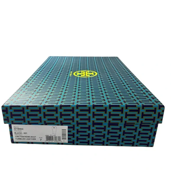 Tory Burch Junction Riding Boot in Black Tumbled Leather with box - Picture 15 of 16